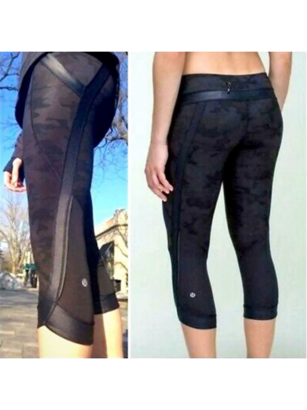 LULULEMON Chase Me ll Crop Black Capri Leggings 19" Size 6 154